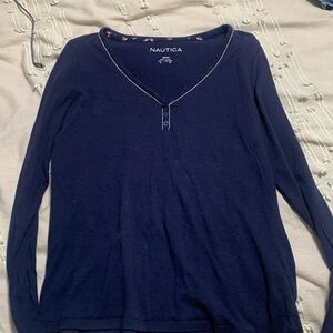 small navy nautica long sleeve tee